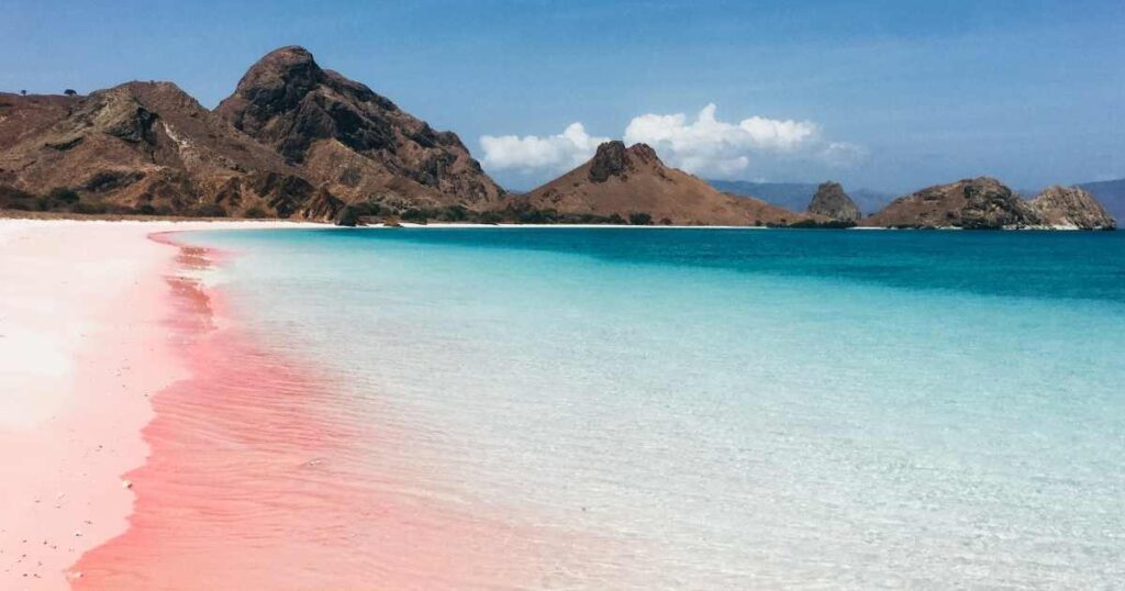 pink beach komodo, Indonesia